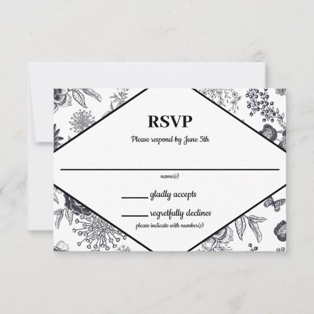 Convite Rosa Vitoriana - RSVP (Frente)