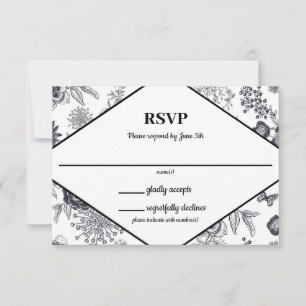 Convite Rosa vitoriano - RSVP