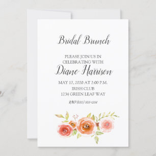 Convite Rosa Watercolor Floral Wedding Bridal