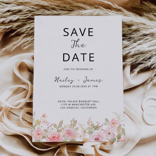 Convite Rosa Wedding Save the Date (Rose Wedding Save the Date Invitation)