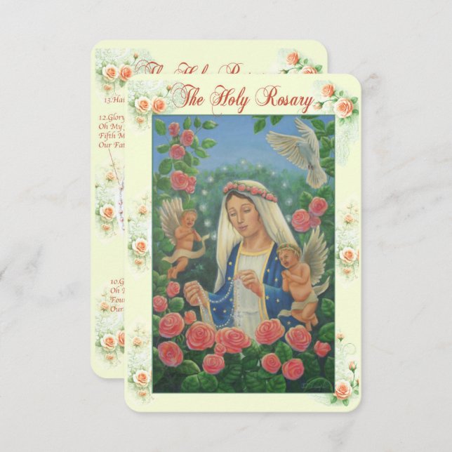 Convite Rosary Prayer Card (Frente/Verso)