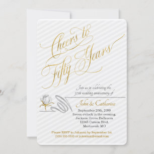 Convite Rosas 50ª Foto do Aniversário de Casamento