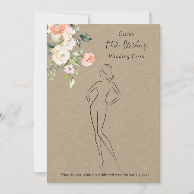 Convite Rosas adivinham jogo de Chá de panela de vestiment (Frente)