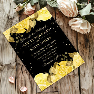 Convite Rosas Amarelas Fronteira Floral Casamento
