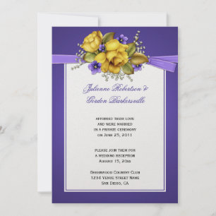 Convite Rosas Amarelas Violetas Roxas Pós Casamento