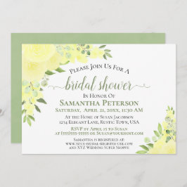 Convite Rosas Amarelas Watercolor Boho Floral Chá de panel