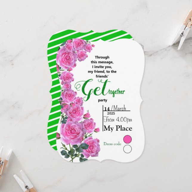 Convite Rosas amigáveis (Frente/Verso In Situ)