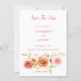 Convite Rosas Aquarela Floral Casamento Salve A Data