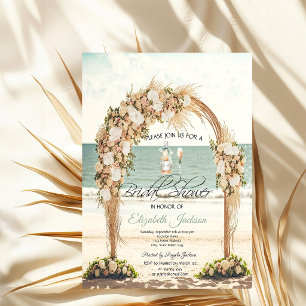 Convite Rosas Arbor de Casamento de Praia