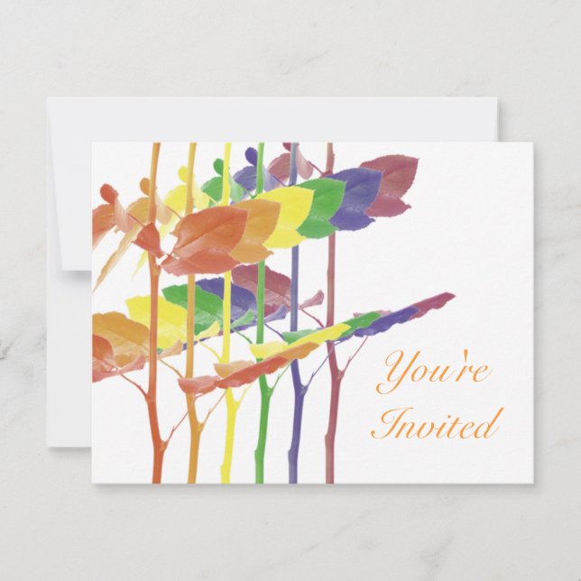 Convite Rosas arco-íris (Frente)