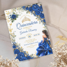 Rosas Azuis Reais Borboletas Douradas Quinceañera
