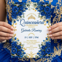 Rosas Azuis Reais Quinceañera Borboletas Douradas