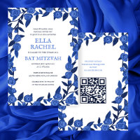 Rosas Azul Bar de Bat Personalizado Mitzvah Garota