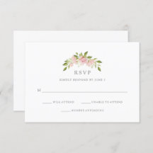 Rosas Bonitas | RSVP de Casamento Floral Rosa Eleg
