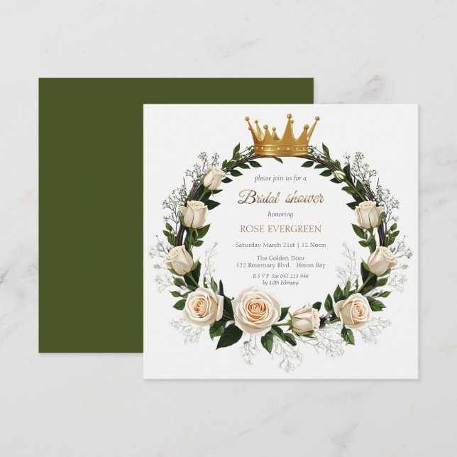 Convite Rosas brancas e Chá de panela respiratório do bebê (Frente/Verso)