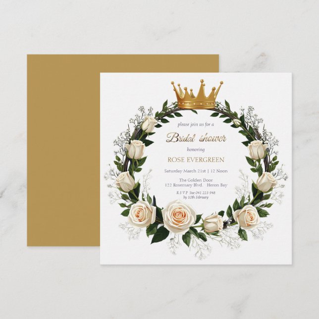 Convite Rosas brancas e Chá de panela respiratório do bebê (Frente/Verso)