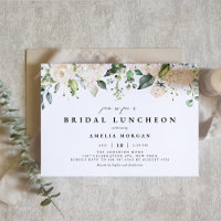 Rosas brancas e Hydrangeas Bridal Luncheon