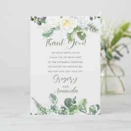 Convite Rosas brancas elegantes e verde