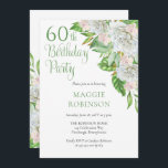 Convite Rosas Brancas Elegantes | Orquídeas 60.a Festa de<br><div class="desc">Celebrando sua 60ª "Festa de aniversário" com elegantes rosas brancas e orquídeas com este design floral em cascata com sutil guião verde-sábio e texto serif. Design composto por Holiday Hearts Design (direitos reservados). O texto do script não é editável, exceto pelo designer. Se você tiver alguma dúvida ou precisar de...</div>