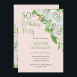 Convite Rosas brancas | Orquídeas 50.a Festa de aniversári<br><div class="desc">Celebrando a sua 50ª "Festa de aniversário" com rosas brancas elegantes e orquídeas com este design floral em cascata com sutil guião verde-sábio e texto serif. Design composto por Holiday Hearts Design (direitos reservados). O texto do script não é editável, exceto pelo designer. Se você tiver alguma dúvida ou precisar...</div>