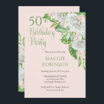 Convite Rosas brancas | Orquídeas 50.a Festa de aniversári<br><div class="desc">Celebrando a sua 50ª "Festa de aniversário" com rosas brancas elegantes e orquídeas com este design floral em cascata com sutil guião verde-sábio e texto serif. Design composto por Holiday Hearts Design (direitos reservados). O texto do script não é editável, exceto pelo designer. Se você tiver alguma dúvida ou precisar...</div>