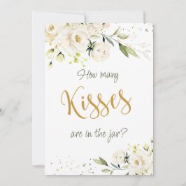 Convite Rosas brancas verde adivinha quantos beijos em jar