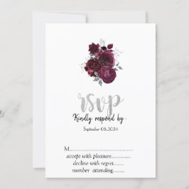 Convite Rosas Burgundy RSVP