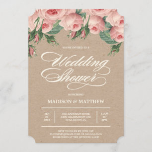 Convite Rosas  Chá de panela