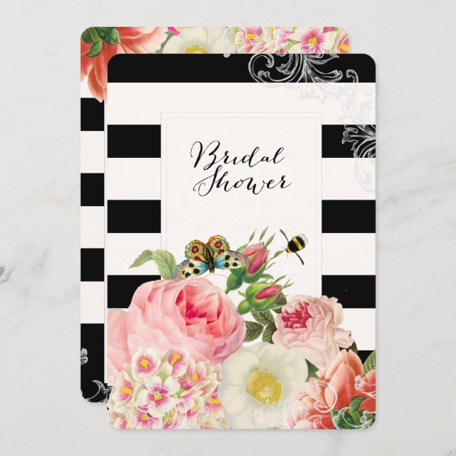 Convite Rosas/chá de panela de safra PixDezines (Frente/Verso)