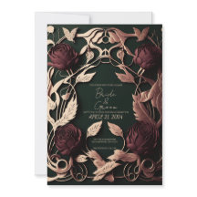 Rosas com verde escuro e ouro