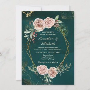 Convite Rosas Cor-de-Rosa Antigas Flores Casamento de Inve