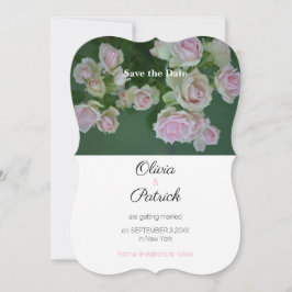 Convite Rosas Cor-de-Rosa Casamento Salve a Data 