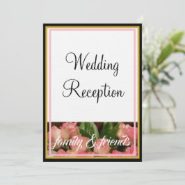 Convite Rosas Cor-de-Rosa Monograma Casamento Família Amig