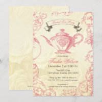 Rosas cor-de-rosa Vintage Bridal Tea Party