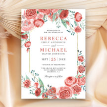 Rosas Corais Modernas Florais Casamento