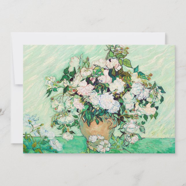 Convite Rosas da vida ininterrupta em um vaso por Vincent  (Frente)