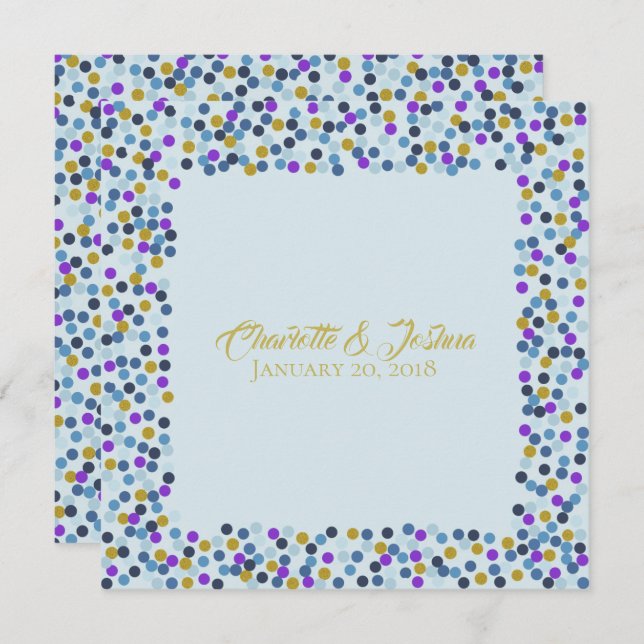 Convite Rosas de algodão Bolinhas Chás do Suite de Casamen (Frente/Verso)