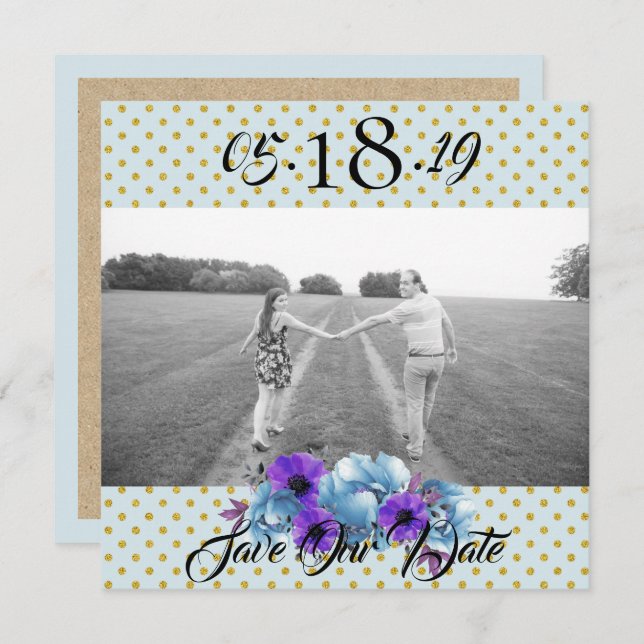 Convite Rosas De Algodão Rustic Wedding Suite Salvar A Dat (Frente/Verso)