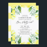 Convite Rosas de Aquarela Amarela Bar Floral Mitzvah<br><div class="desc">Convide familiares e amigos com este convite para o Bar floral Mitzvah. Apresenta a ilustração aquosa das rosas amarelas e do sotaque verde. Personalize adicionando nomes,  hora,  data,  local,  endereço e outros detalhes. Este convite floral é perfeito para o primavera e Bar de verão Mitzvahs.</div>
