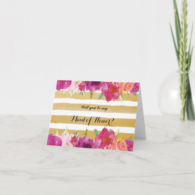 Convite Rosas De Aquarela Você Será Minha Placa De Ponta (Frente)