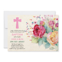 Rosas De Aquarelas Raparigas BAPTISM, Mulheres Con