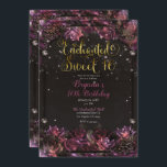 Convite Rosas de Berry Encantados Floral Dourado Doce 16<br><div class="desc">personalizar para qualquer evento</div>