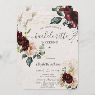 Convite Rosas de Borgonha,Vidro de Vinho,Festa de solteira