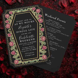 Convite Rosas de Coffin Gótica Fim de Semana