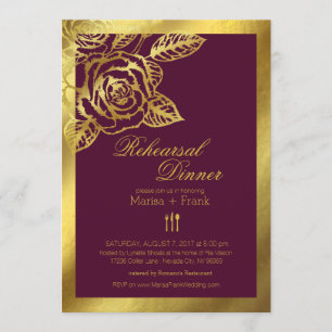 Convite Rosas de colheita de folhas douradas Janto de ensa