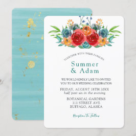 Convite Rosas De Cor De Água Vermelha De Altura Vermelha D