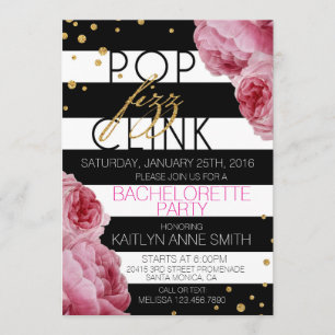 Convite Rosas de distribuição e Festa de solteira de ponto