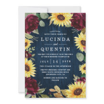 Rosas de girassol Casamento vermelho e azul Marinh