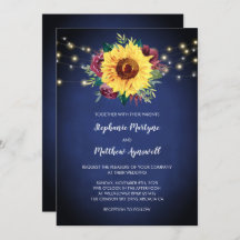 Rosas de girassol Luzes Marinhos Casamento Azul