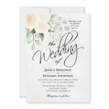 Rosas de Ivory Watercolor e Casamento Eucalyptus B